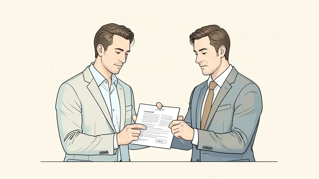 A professional corporate setting where a coach and a manager are reviewing a confidential report, focusing on trust and ethical boundaries, soft lighting, editorial style